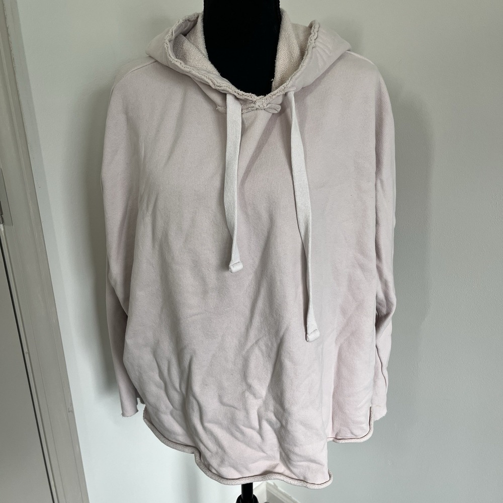 Frank & Eileen The Lab Hoodie 100% Cotton Pink Pullover Size M USA Raw Hem